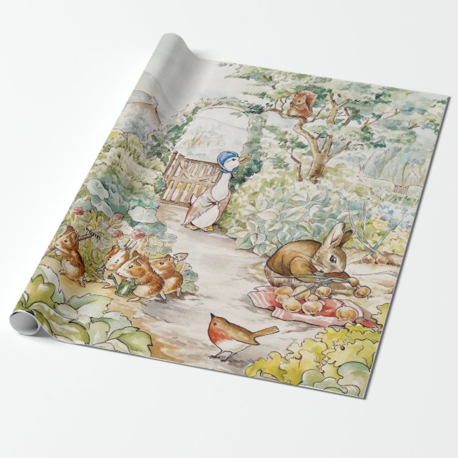 Papel De Presente Jemima Puddle Duck no Jardim do Sr. Mc Gregor (Desenrolado)