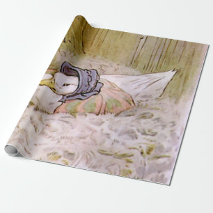 Papel De Presente Jemima Puddle-Duck Ocupando Seus Ovos por Beatrix