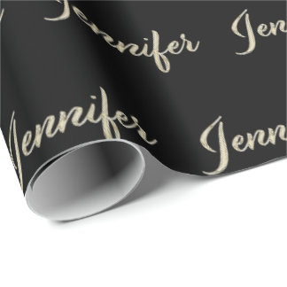 Papel De Presente Jennifer white gold Handwriting Geschenkpapier