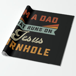 Papel De Presente Jesus ama Sou um Pai que corre em Jesus Cornhole