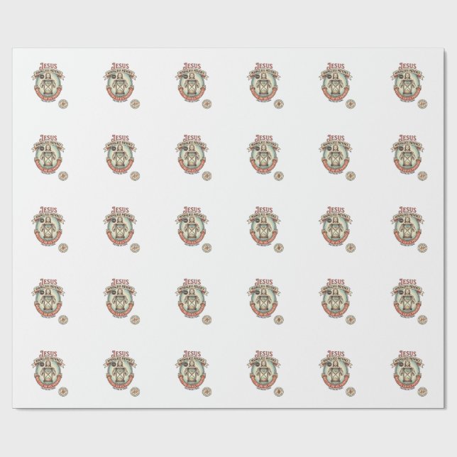 Papel De Presente Jesus Ampulheta Paciência Jesus Ampulheta Paciênci (Aberto)