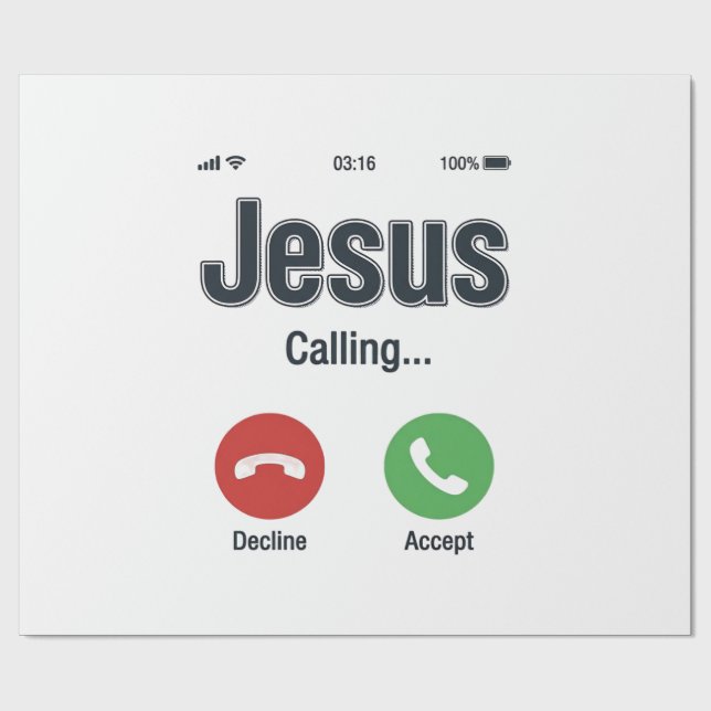 Papel De Presente Jesus Chamando Design de Camiseta Cristã para Tela (Aberto)