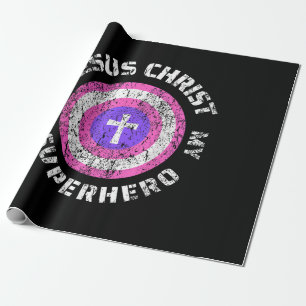 Papel De Presente Jesus Cristo é meu super-herói Jesus