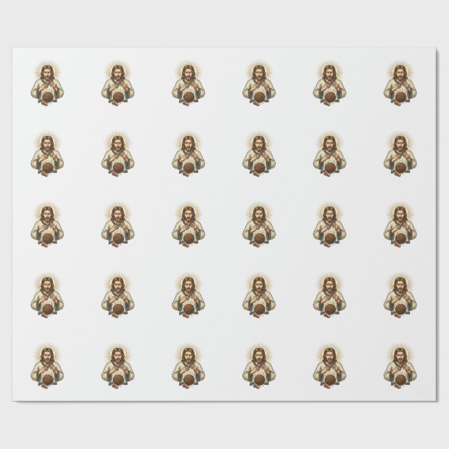 Papel De Presente Jesus Derrubou Bola Medicinal Pesada Dor no Dedo d (Aberto)