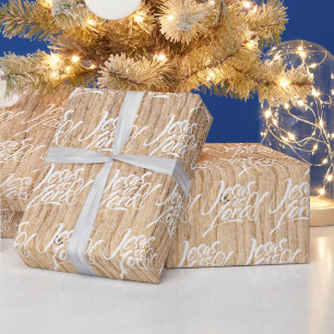 Papel De Presente Jesus é o Lorde Natal, madeira russa cristã