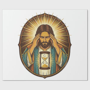 Papel De Presente Jesus Impaciente Carregando Ampulheta Internet Len