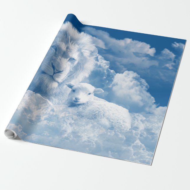 PAPEL DE PRESENTE JESUS O LAMB E JESUS O LÍON (Desenrolado)