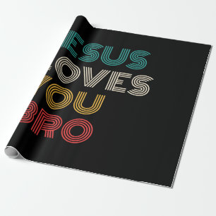 Papel De Presente Jesus Te Ama Irmão, Faith Cristã Engraçado Retro