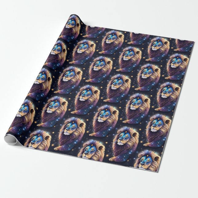 Papel De Presente Jewel Galaxy Zodiac Leo (Desenrolado)