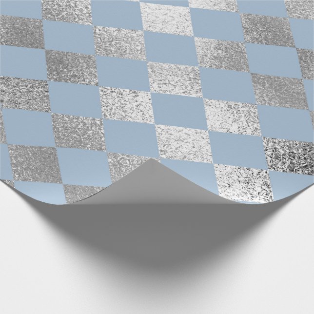 Papel De Presente Jewelond Squares Blue Silver Vip (Ponta)