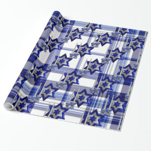 Papel De Presente Jewish-Candlesticks e Star-1-Xadrez