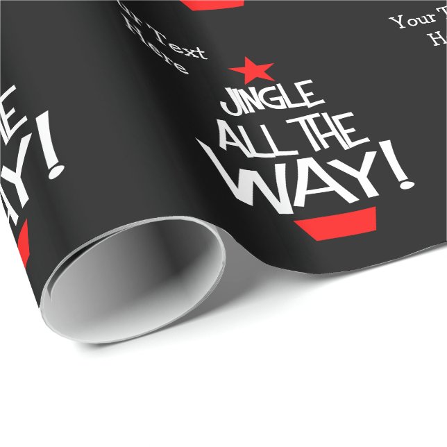 Papel De Presente Jingle All Way Christmas Tree Personalizado (Ponta do rolo)