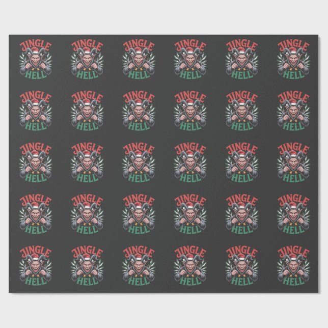 Papel De Presente Jingle Hell Christmas Krampus Mau Xmas (Aberto)