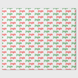 Papel De Presente Jingle Red Jingle White Christmas