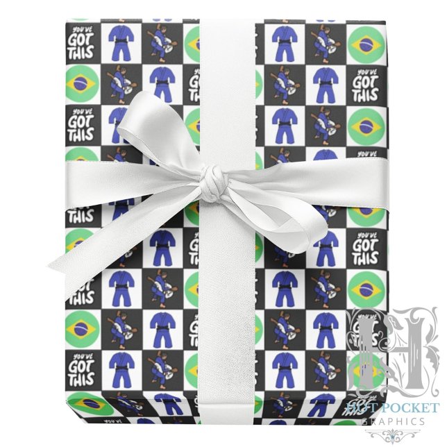 Papel De Presente Jiu Jitsu Wrapping Paper (Criador carregado)