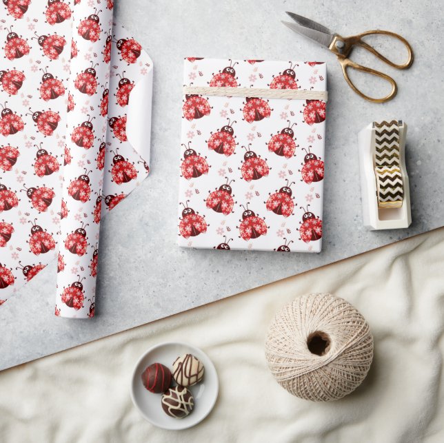 Papel De Presente Joaninhas Caprichosas Fofas (Artesanato)