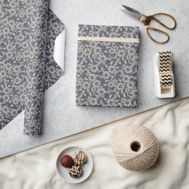 Papel De Presente Joaninhas em Azul (Artesanato)