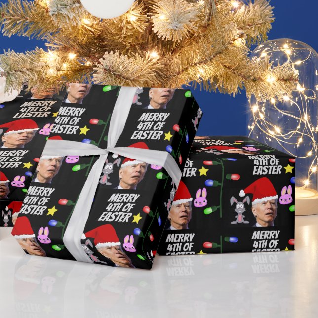 PAPEL DE PRESENTE JOE BIDEN CONFUSO CHRISTMAS FUNNY (Feriados)