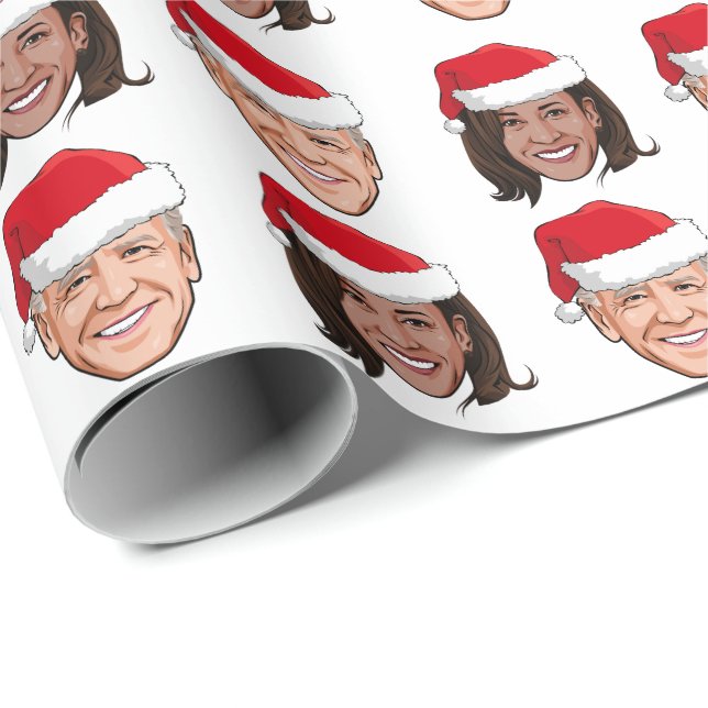Papel De Presente Joe Biden e Kamala Harris Natal (Ponta do rolo)