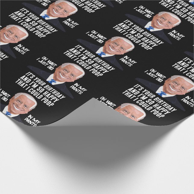 PAPEL DE PRESENTE JOE BIDEN ENGRAÇADO LIVRO DE NASCIMENTO (Ponta)