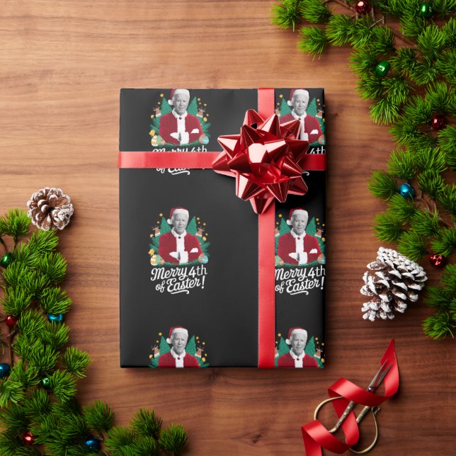 Papel De Presente Joe Biden Natal Papai Noel Alegre 4 De Páscoa Xmas (Presente de Natal)