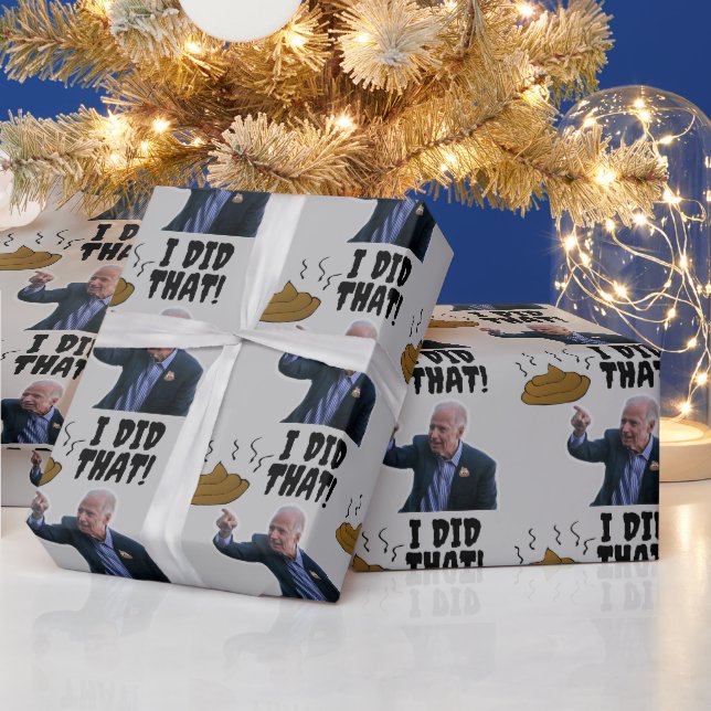PAPEL DE PRESENTE JOE BIDEN POOP CHRISTMAS WRAPPER PAPEL (Feriados)