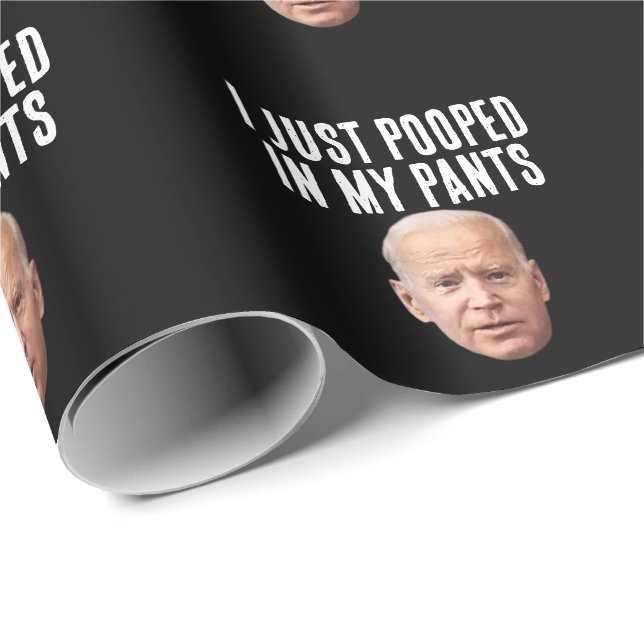 PAPEL DE PRESENTE JOE BIDEN POOPED PANTS FUNNY (Ponta do rolo)
