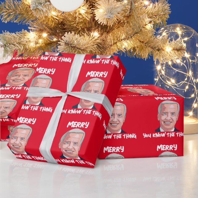 PAPEL DE PRESENTE JOE BIDEN USANDO CHAPÉU DE PAPAI NOEL A COISA  PAP (Feriados)