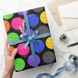 Papel De Presente Jogada Colorida em Preto