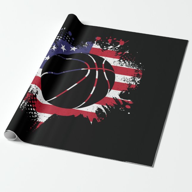 Papel De Presente Jogador de Bandeira Americano (Desenrolado)