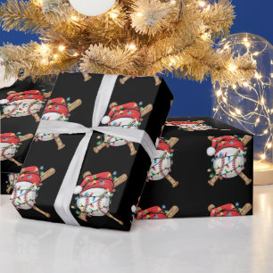 Papel De Presente Jogador de beisebol de Natal Esportes Papai Noel