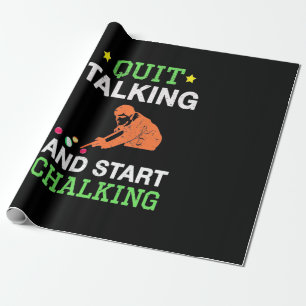Papel De Presente Jogador de Bilhar   Snooker Start Chalking