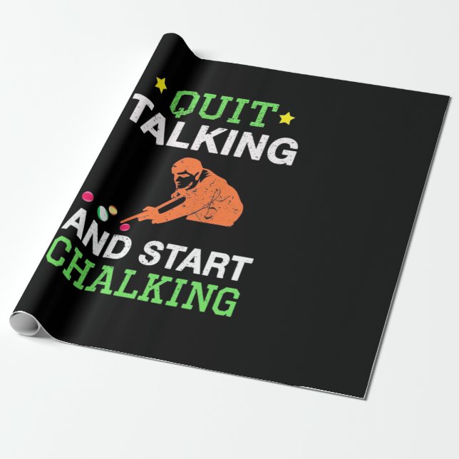 Papel De Presente Jogador de Bilhar | Snooker Start Chalking (Desenrolado)