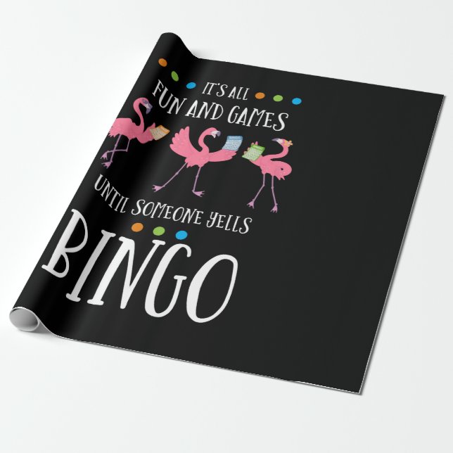 Papel De Presente Jogador de Bingo, Flamingo, Bingo Balls (Desenrolado)