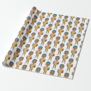 Papel De Presente jogador de futebol vintage retrô arco-íris ombre
