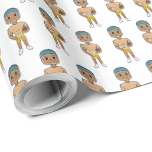 Papel De Presente jogador de futebol vintage retrô arco-íris ombre
