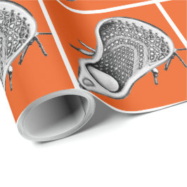 Papel De Presente Jogador de Lacrosse - Oferta Laranja