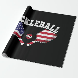 Papel De Presente Jogador de Pickleball da Bandeira dos EUA Amor por