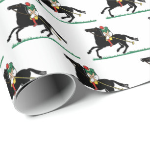 Papel De Presente Jogador de Polo Antigo em Pônei