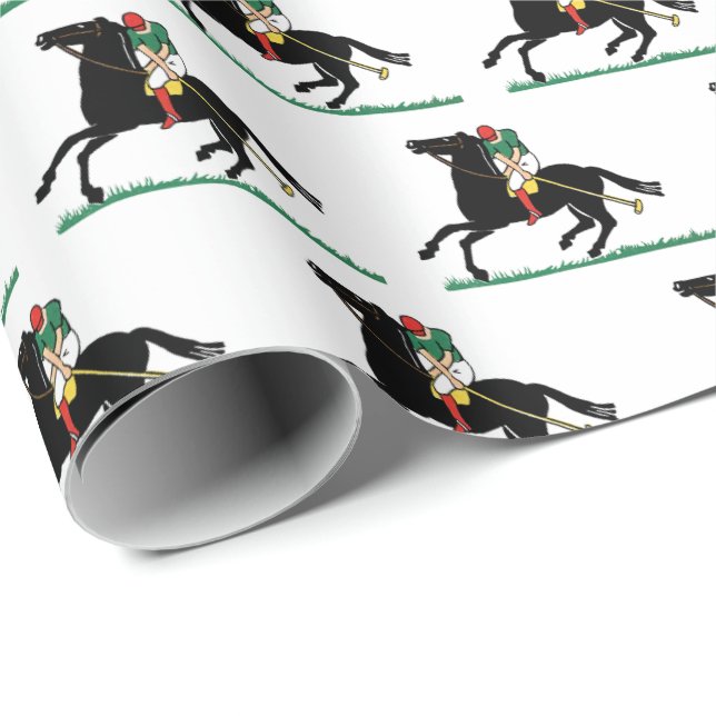 Papel De Presente Jogador de Polo Antigo em Pônei (Ponta do rolo)