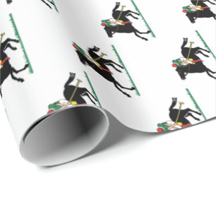 Papel De Presente Jogador de Polo Antigo em Pônei