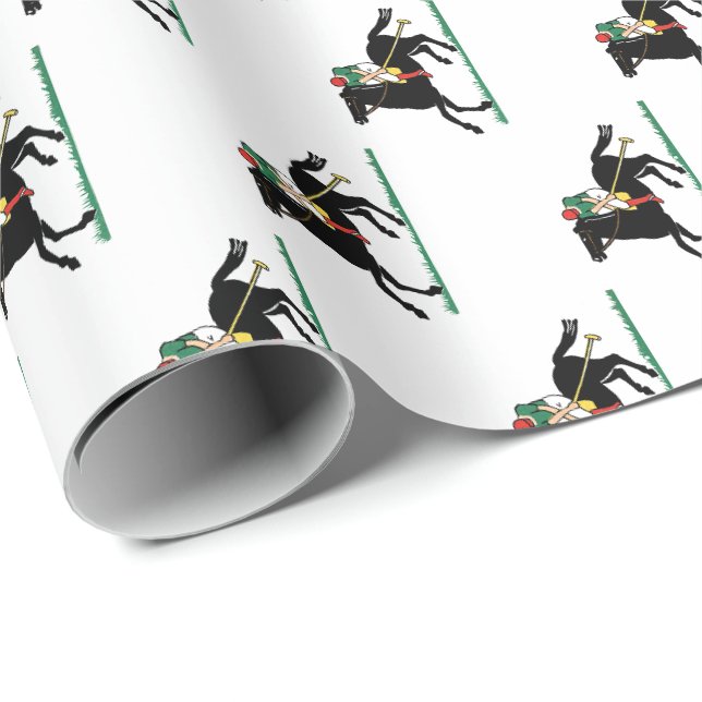 Papel De Presente Jogador de Polo Antigo em Pônei (Ponta do rolo)