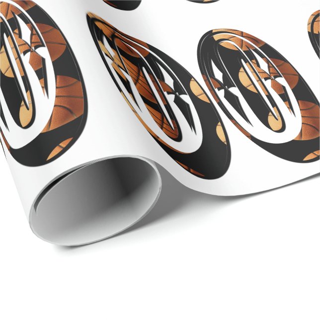 Papel De Presente Jogadores De Basquete Dimensionais Número 00, (Ponta do rolo)