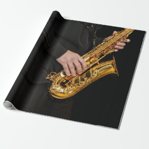 Papel De Presente Jogadores saxofônicos jogando jazz saxofonista