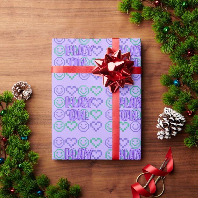 Papel De Presente Jogar e Estilo de Jogo Elementos Pixelados (Presente de Natal)