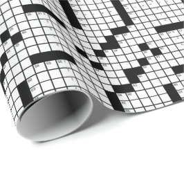 Papel De Presente Jogo de palavras cruzadas preto e branco engraçado