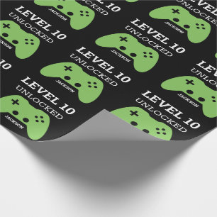Papel De Presente Jogo de vídeo ascendente nivelado do Gamer do
