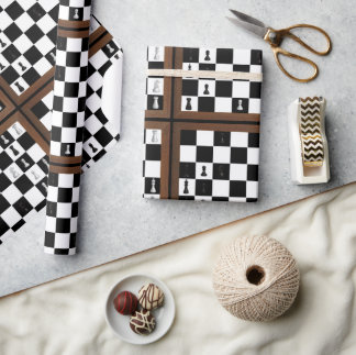 Papel De Presente Jogo do Conselho do Chess em Curso