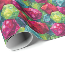 Papel De Presente Jogos D&D Coloridos de Dice Polidedral