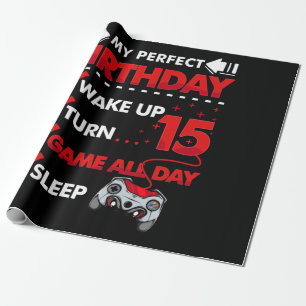 Papel De Presente Jogos de Aniversário Perfeitos com 15 de Garoto Jo